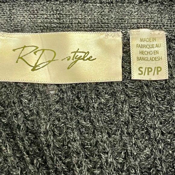 RD Style Woman’s Charcoal High Low Knit Poncho Sweater with Cowl Neck-SP - Picture 6 of 6